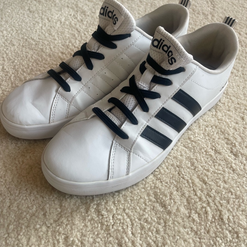 adidas White and Black Sneakers with Iconic Stripes